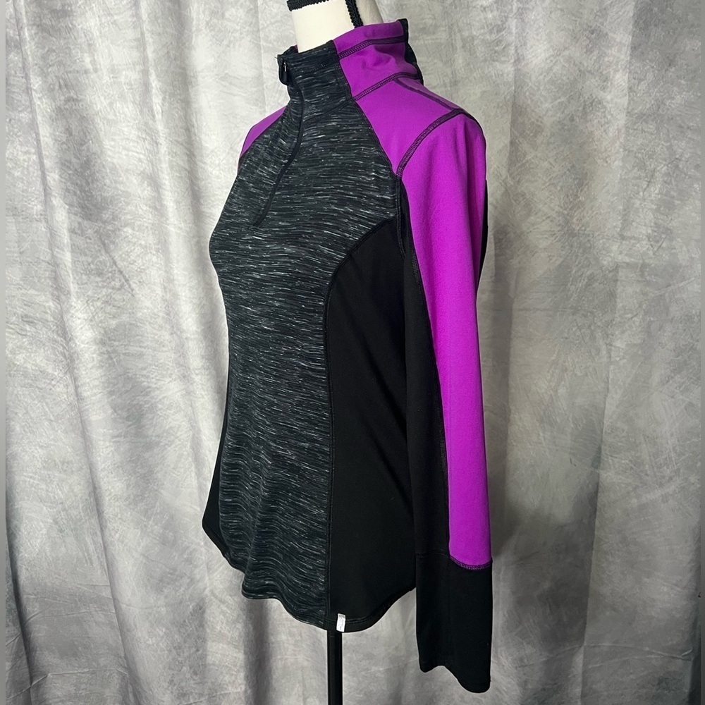 90 Degree by Reflex Active Life Black, Plum & Heather Gray Long Sleeve 1/4 Zip - Picture 4 of 16